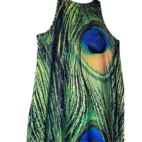 Festival Peacock Silk Jersey Maxi Dress - Picture 4 of 15